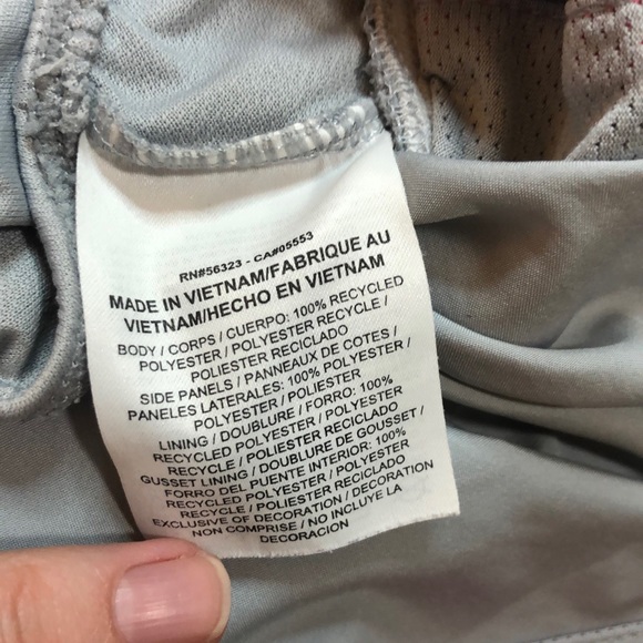 Nike dri fit small athletic shorts gray with pink stripes, built in panty - Picture 7 of 8